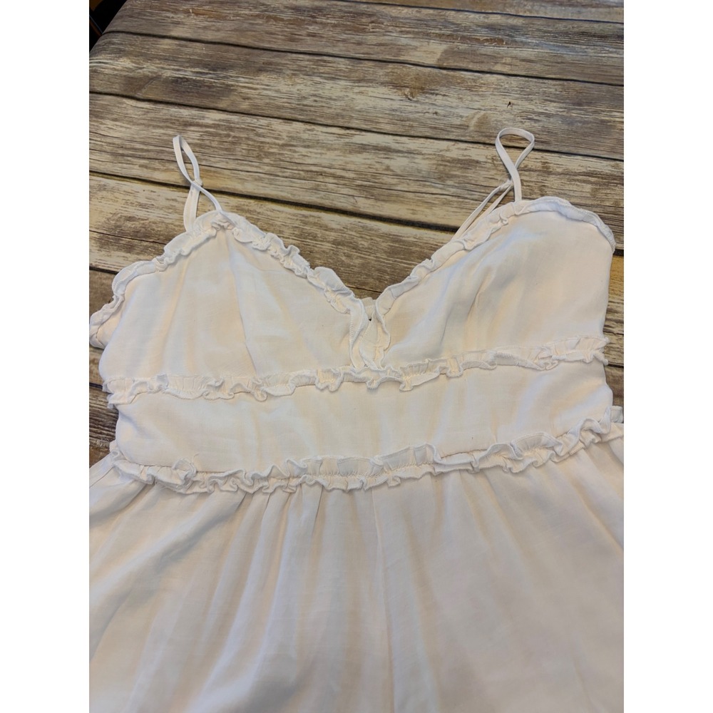 Trixxi Womens White Ruffle Sleeveless Shorts Romper XL Boho Festival Cottage - Picture 2 of 8
